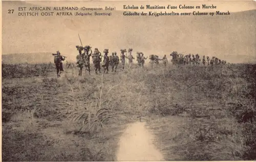 Deutsch Ostafrika Belgisch Ok Kongo Munition Echelon Ethno Postkarte B984