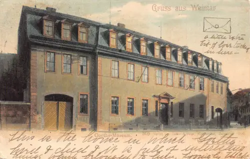 Deutschland 1903 Gruss aus Weimar Goethe Museum Vintage Postkarte
