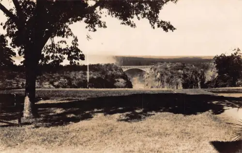 Simbabwe Blick von der Hotelveranda Victoria Falls Bridge Vintage Postkarte