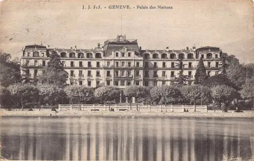 Schweiz 1929 Genf Palais des Nations Palace Vintage Postkarte