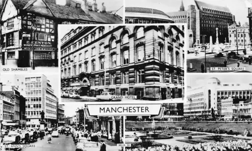 England 1990 Manchester Grand Hotel Old Shambles Cars E Kenyon Wein Postkarte