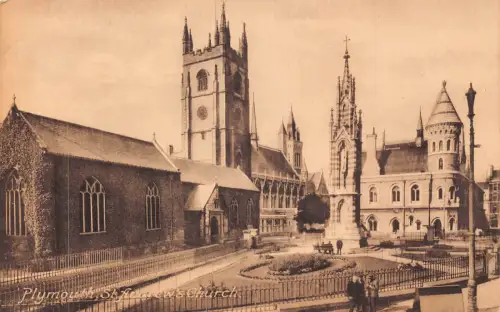 England Plymouth St Andrew's Church Vintage Postkarte