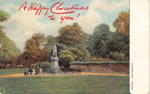 England 1904 A Happy Christmas to You Exeter Northernhay Vintage Postkarte