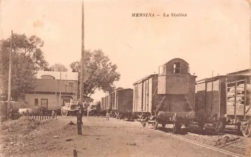 Türkei Mersin Mersina Gare Bahnhof Vintage Postkarte C323