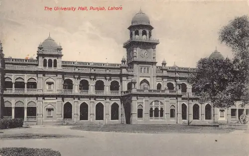 Indien The University Hall Punjab Lahore Vintage Postkarte