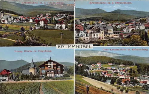 Polen Karpacz Krummhuebel Teichraendern Schneekoppe Brückenberg Postkarte