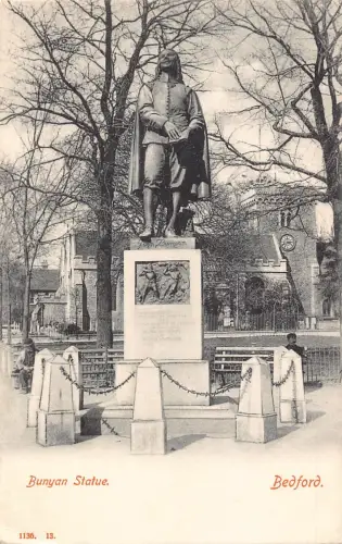 England 1904 Bedford Bunyan Statue Vintage Postkarte