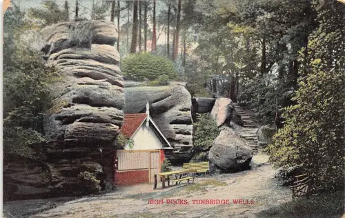 England High Rocks Tunbridge Wells House Vintage Postkarte