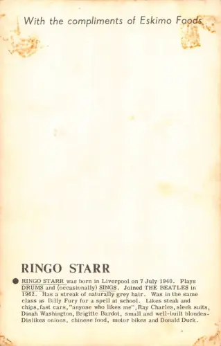 G008 Beatles Ringo Starr berühmter Musiker Postkarte
