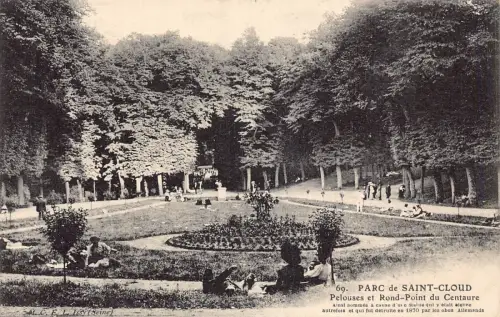 Frankreich Parc de Saint Cloud Pelouses et Rond Point du Centaure Park Postkarte