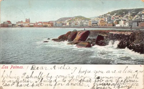 A967 Spanien 1906 Las Palmas Panorama Vintage Postkarte