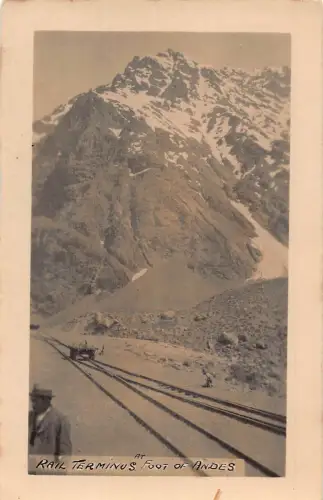 A965 Chile Rail Endus am Fuße der Andeneisenbahn RPPC Postkarte