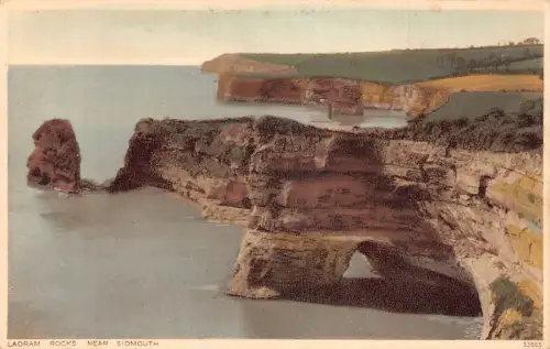A982 England Ladram Rocks bei Sidmouth Vintage Postkarte