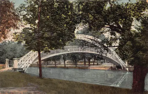 A946 England 1906 Bedford Suspension Bridge Vintage Postkarte