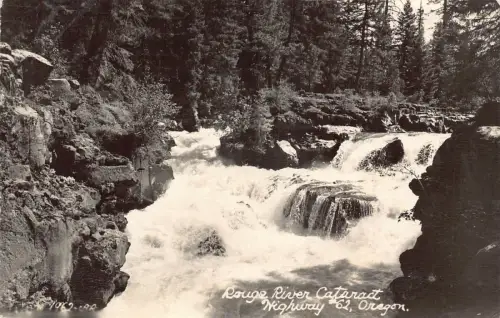 A969 US 1951 Rouge River Cataract Oregon RPPC Vintage Postkarte