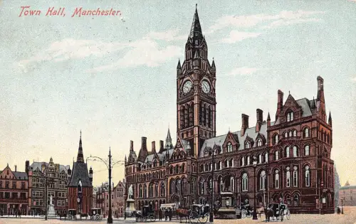 A948 England 1905 Manchester Town Hall Postkarte