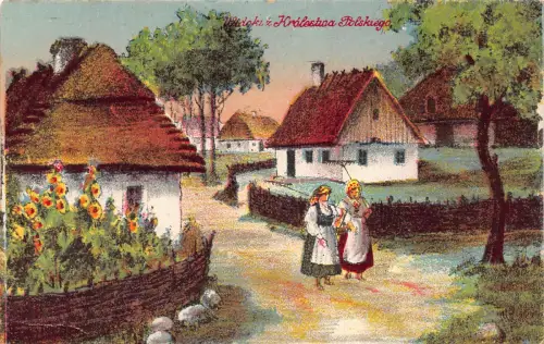 Polen 1917 Ansichten aus Königreich Polen Bauernmädchen 1. Weltkrieg Feldpostkarte C370