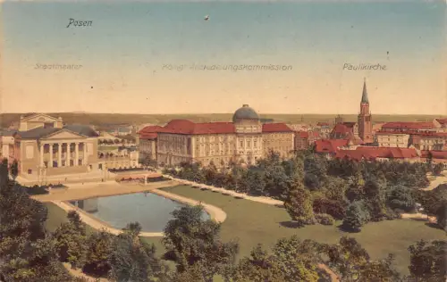 Polen 1916 Posen Posen Theater Paulikirche Kirche 1. Weltkrieg Feldpostkarte C370