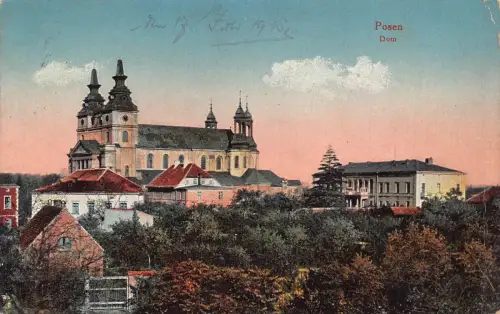 Polen 1915 Posen Posen Dom Kathedrale 1. Weltkrieg Feldpostkarte C370