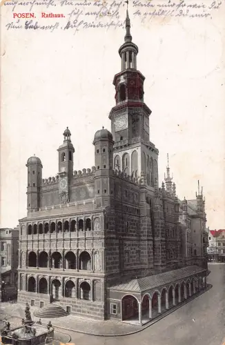 Polen 1916 Posen Posen Rathaus Rathaus Erster Weltkrieg Feld Vintage Postkarte C370