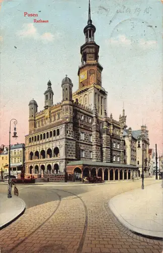 Polen 1915 Posen Posen Rathaus Rathaus 1. Weltkrieg Feld Vintage Postkarte C370
