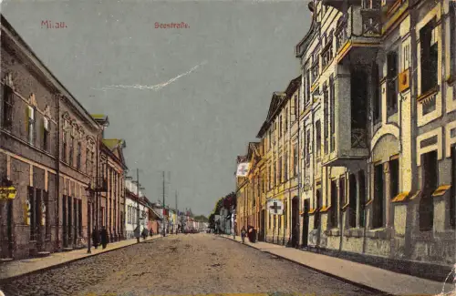 Lettland 1919 Mitau Jelgava Seestraße Straße Apotheke 1. Weltkrieg Feldpostkarte C371