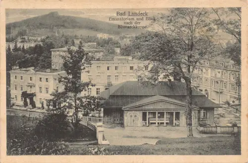 Polen 1937 Ladek-Zdroj Bad Landeck Emanatorium Bismarckkoppe Postkarte C371