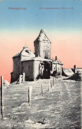 Polen Riesengebirge 1933 Schneegrubenbaude Sniezne Kotly Postkarte C372