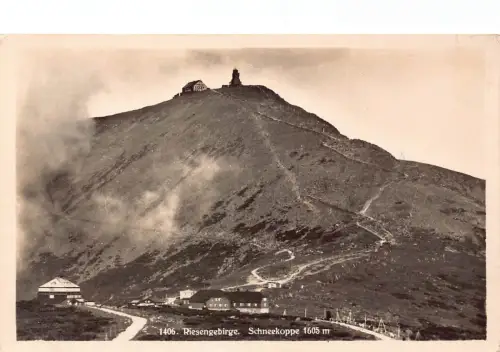 Polen 1940 Riesengebirge Riesengebirge Schneekoppe RPPC Postkarte C373