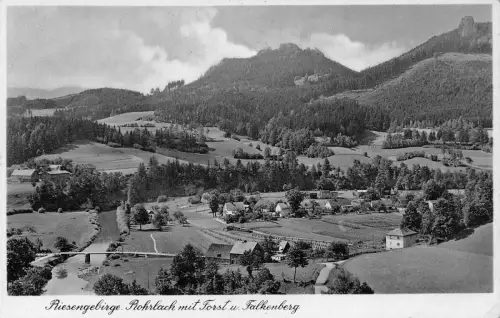 Polen Riesengebirge Riesengebirge Rohrlach Trzcinsko Falkenberg Postkarte C373
