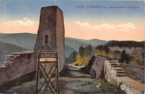 Frankreich Ruine Girbaden bei Grendelbruch Vogesen Vogesen Vintage Postkarte C373