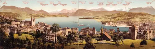 Schweiz Luzern Luzern und die Alpen Panorama Postkarte C374