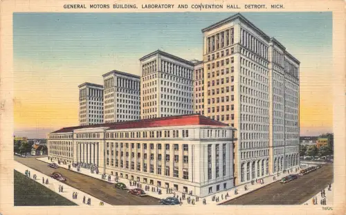 USA 1938 General Motors Building Laboratory Detroit Michigan Postkarte C375
