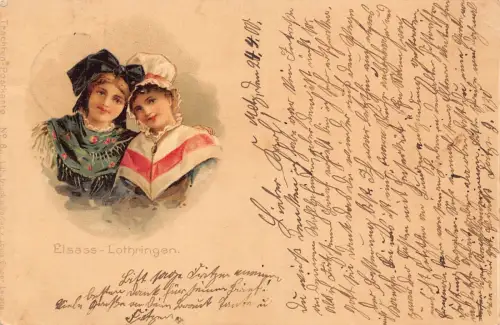 Frankreich 1900 Elsass-Lothringen Elsass Lothringen Trachten Postkarte C376