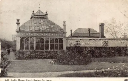A970 US Orchid House Shaw's Garden St Louis Vintage Postkarte