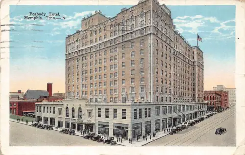 A970 US 1928 Peabody Hotel Memphis Tennessee Vintage Postkarte