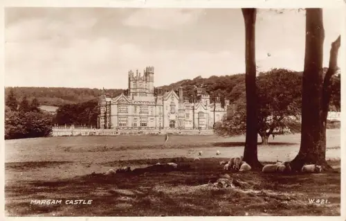 A952 Wales 1939 Margam Castle RPPC Vintage Postkarte