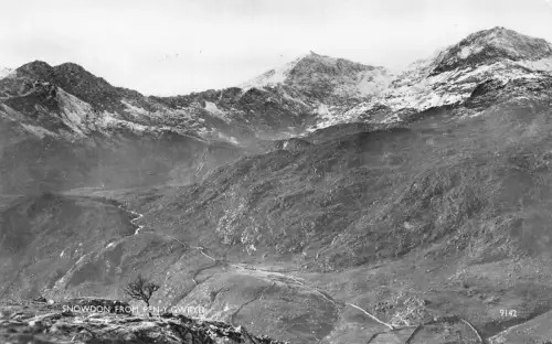 Wales Snowdon Mountain von Pen-y-Gwryd RPPC Vintage Postkarte