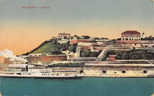 L086 Serbien Belgrad 1918 Dampfer WWI K.u.k. Feldpostkarte