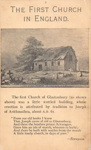 L366 The First Church in England Crosses Short History Poem Vintage Postcard