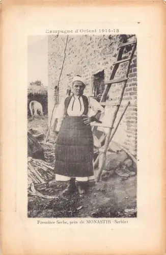 Serbien Campagne d'Orient 1914-1918 Frau Monastir Bauer 1. Weltkrieg Vintage Postkarte