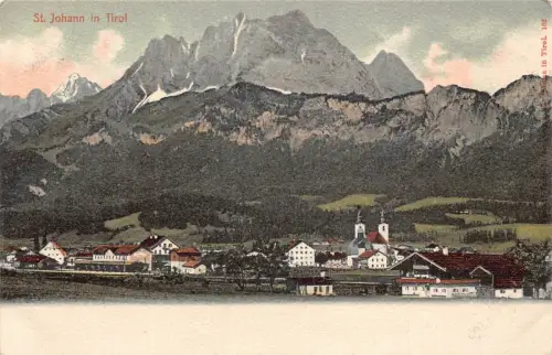 A121 Österreich St Johann in Tirol Berg Gesamtansicht Vintage Postkarte
