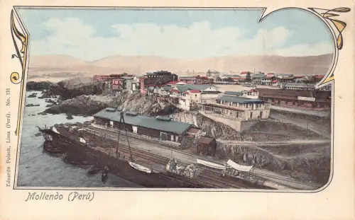 Peru Mollendo Boote Jugendstil Vintage Postkarte
