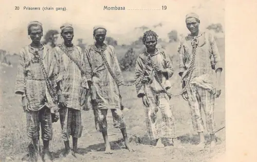 L524 Kenia Mombasa Gefangene Kettenbande Vintage Postkarte