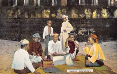 L524 Myanmar Burma Burmesische Wahrsager Vintage Postkarte