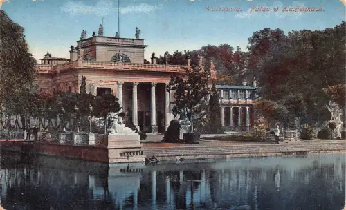 L035 Polen Warschau Lazienki Palace Vintage Postkarte