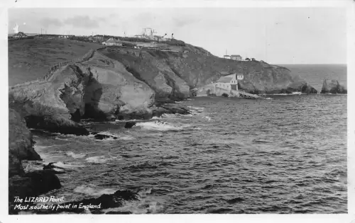England 1951 Lizard Point Most Southerly Point Cliffs Meer Vintage Postkarte