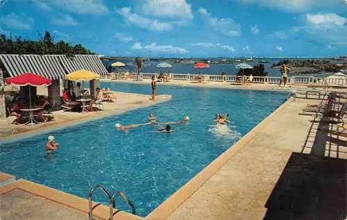 Bermuda Schwimmbad Belmont Manor Gold Club Hamilton Hafen Vintage Postkarte