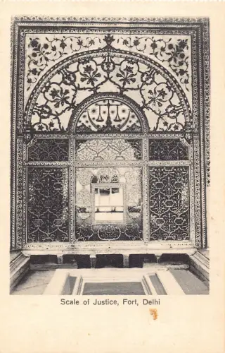 India Scale of Justice Fort Delhi Vintage Postkarte