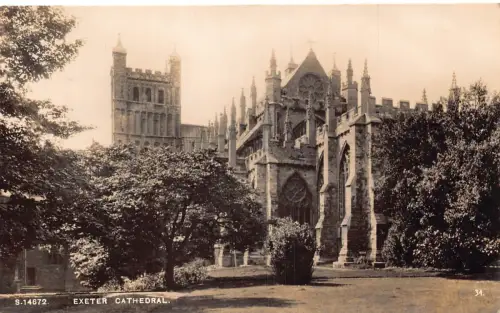 England 1934 Exeter Cathedral Vintage Postkarte